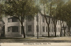 Beloit Hospital, Broad Street Wisconsin Postcard Postcard Postcard