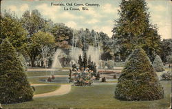 Fountain at Oak Grove Cemetery La Crosse, WI Postcard Postcard Postcard