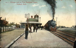 Chicago Train at Pere Marquette Depot Postcard