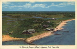 Aerial View of Squaw Island Hyannis Port, MA Postcard Postcard Postcard