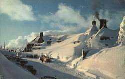 Mountains of Snow at Timberline Lodge Postcard