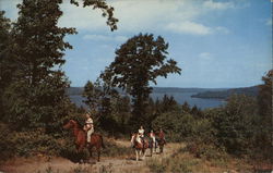 Horseback Riding at Lake Wallenpaupack Pocono Mountains, PA Postcard Postcard Postcard