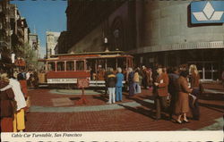 Cable Car Turntable, Powell and Market Street Postcard