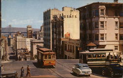 Looking Down California Street - Cable Car San Francisco, CA Postcard Postcard Postcard