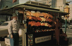 Street Flower Vendor Postcard