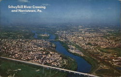 Schuylkill River Crossing and Norristown, Pa. Postcard