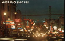 North Beach Night Life San Francisco, CA Postcard Postcard Postcard