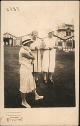 Three Women Golfing Postcard