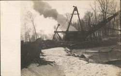 Dredging Operation or Steam Shovel Postcard