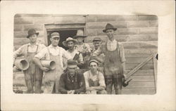 Snapshot of Group of Workers Men Postcard Postcard Postcard