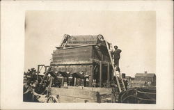 Gravel Screening, Farming Equipment on Farm Postcard Postcard Postcard