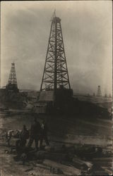 Men in Oil Fields Postcard