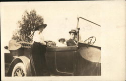 Posing on a Car Cars Postcard Postcard Postcard