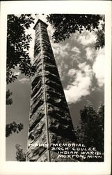 Indian Memorial - Birch Coulee, Indian War 1862 Postcard