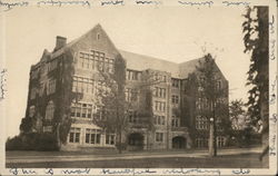 Large Brick Building Overlooking Thames River Postcard