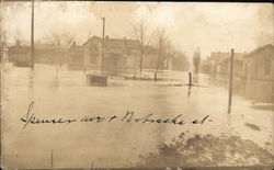 Flooded Spencer & Nebraska Street Postcard