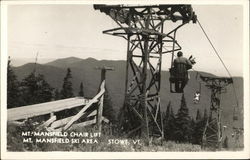 Mt. Mansfield Chair Lift, Mt. Mansfield Ski Area Stowe, VT Postcard Postcard Postcard