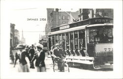 Street Scene 1916 Detroit, MI Postcard Postcard Postcard