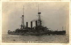 U.S.S. Virginia Postcard