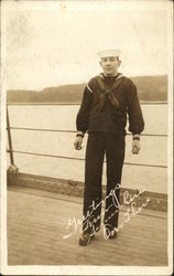 Greetings From Sailor in Uniform Postcard