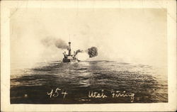 USS Utah Firing Postcard