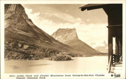 Little Chief and Citadel Mountains from Going-to-the-Sun Chalets Glacier National Park Postcard Postcard Postcard