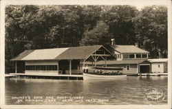 Downey's Dock and Boat Livery, Rainbow Lake Postcard