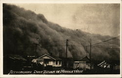 Approaching Dust Storm in Middle West Postcard