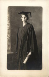 Woman in Cap & Gown College Girls Postcard Postcard Postcard