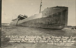 First Pacific Coast Torpedoed Ship Crescent City, CA Postcard Postcard Postcard