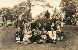 Snapshot of Americans and Japanese Students Postcard