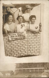 Snapshot of Women in Balloon Basket Postcard