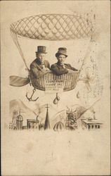 Snapshot of Two Men in Hot Air Balloon Hot Air Balloons Postcard Postcard Postcard