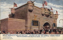 Battle of The Monitor and Merrimac Exhibit 1909 Alaska Yukon-Pacific Exposition Postcard Postcard Postcard