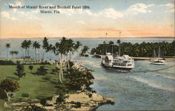 Mouth of Miami River and Brickell Point 1896 Florida Postcard Postcard Postcard