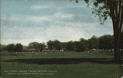 Golf Scene, Looking Toward Railroad Station Postcard