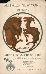 Greetings From the 42nd Annual Session, Imperial Council Buffalo, NY Postcard Postcard Postcard