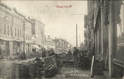 Main Street - Flood 1913 Miamisburg, OH Postcard Postcard Postcard