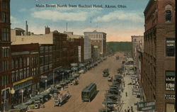 Main Street North from Buchtel Hotel Akron, OH Postcard Postcard Postcard