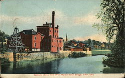 Sandusky River from West Market Street Bridge Tiffin, OH Postcard Postcard Postcard