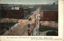 The Public Square, West Federal St., Birdseye View Youngstown, OH Postcard Postcard Postcard