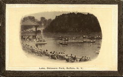 Lake at Delaware Park Buffalo, NY Postcard Postcard Postcard