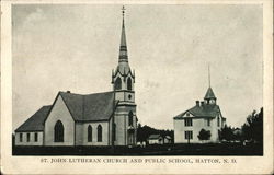 St. John Lutheran Church and Public SChool Postcard