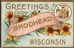 Greetings from Brodhead Wisconsin Postcard