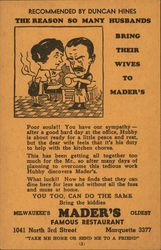 Mader's Restaurant Postcard