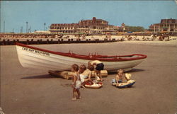 Life Boat and Kiddies at Play Postcard