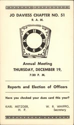 Jo Daviess Chapter No. 51 RAM Election Meeting Notification Fraternal Postcard Postcard Postcard