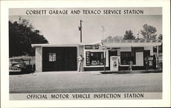 Corbett Garage and Texaco Service Station - Official Motor Vehicle Inspection Station Texas Postcard Postcard Postcard