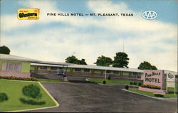 Pin Hills Motel Mount Pleasant, TX Postcard Postcard Postcard