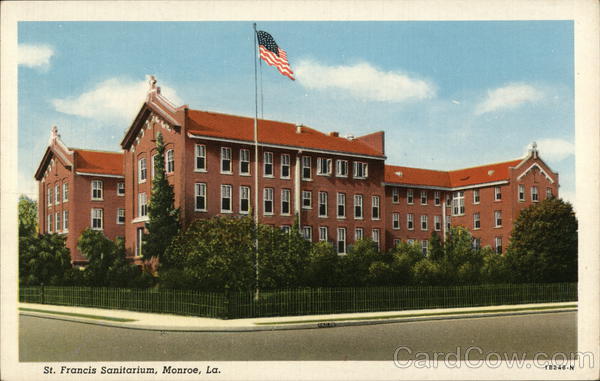 St. Francis Sanitarium Monroe, LA Postcard